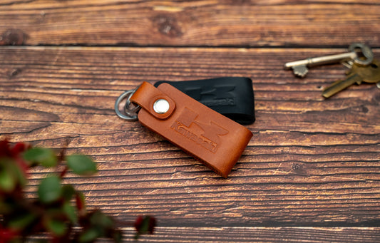 Kawasaki leather motorbike keyring