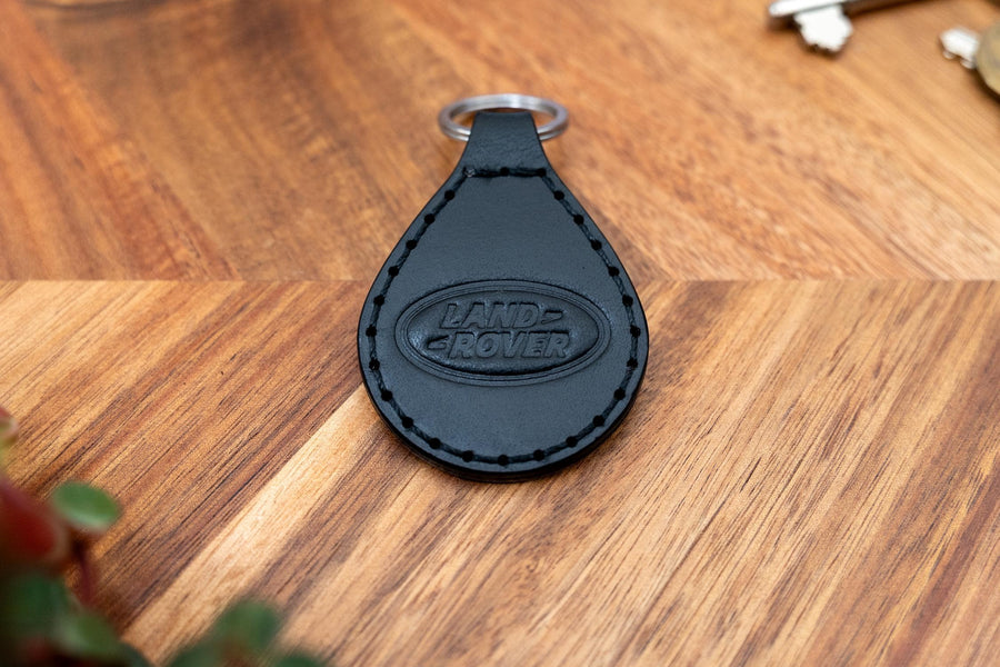 Land Rover stitched leather car keyring
