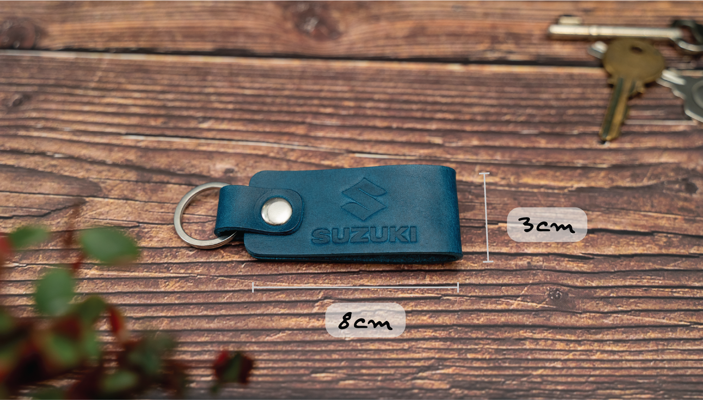 Suzuki leather motorbike keyring